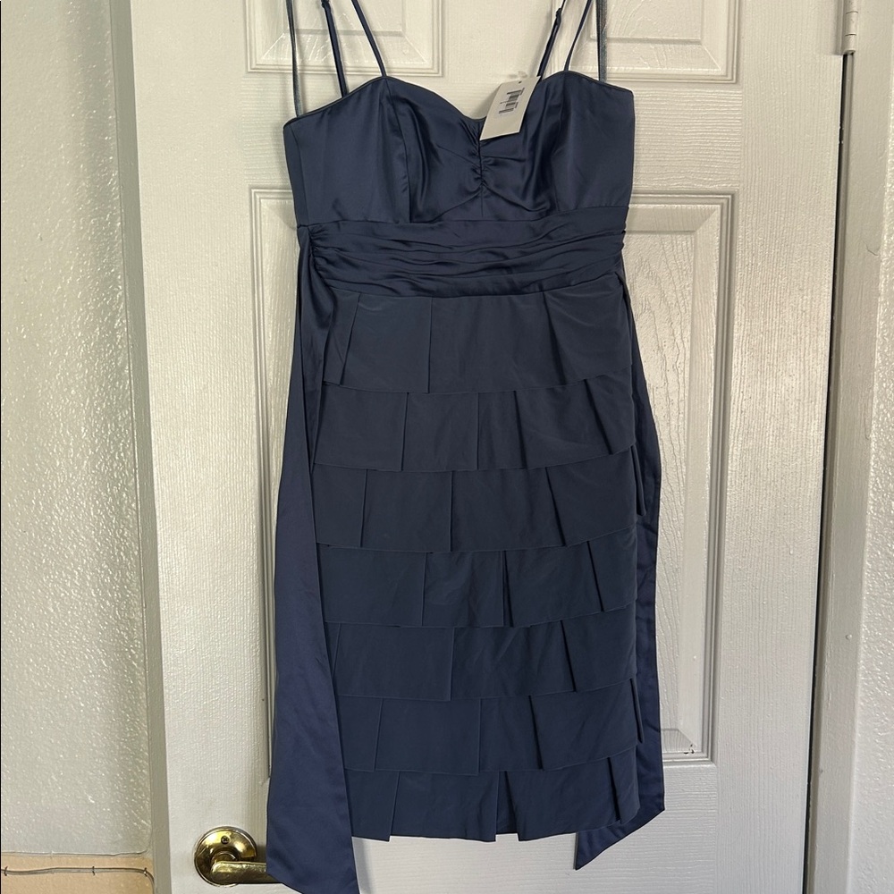Max & Cleo Navy Tiered Mini Dress